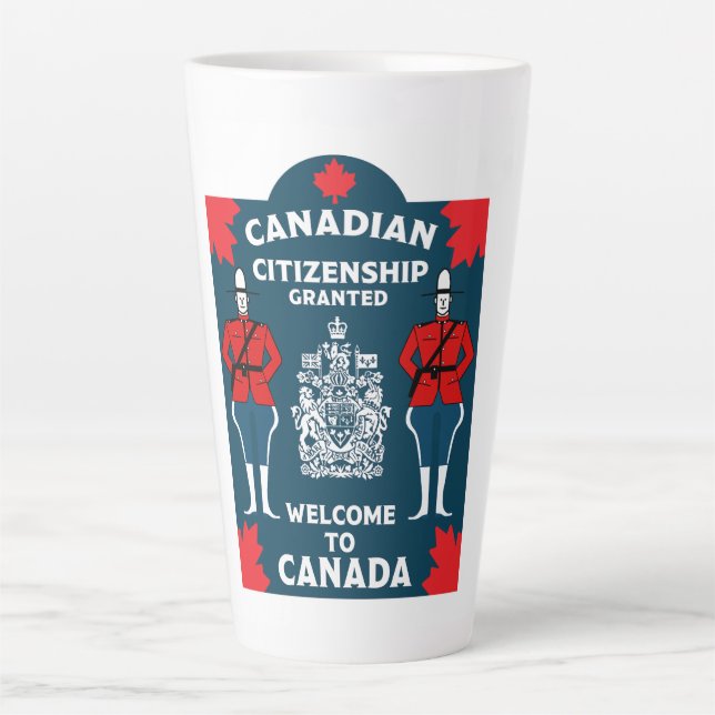 Canadian Citizenship Celebration Gift Latte Mug (Front)