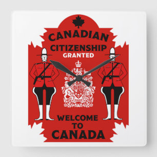 Canadian Citizenship Celebration Square Wall Clock