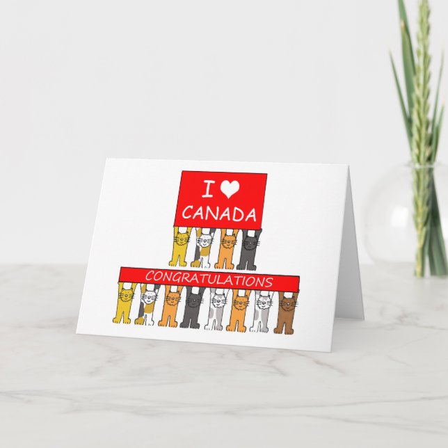 Canadian Citizenship Congratulations Cute Cats. Card (Front)