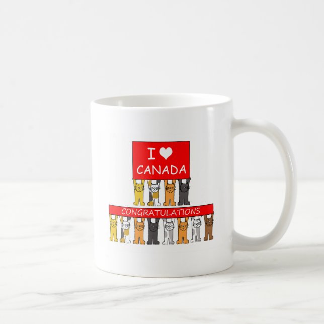 Canadian Citizenship Congratulations Cute Cats. Coffee Mug (Right)
