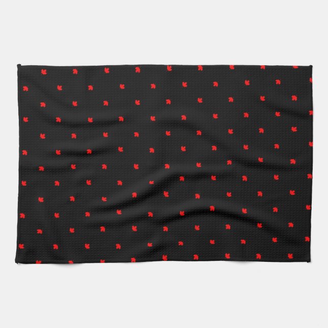 Canadian Cottage Maple Leaf Tea Towel (Horizontal)