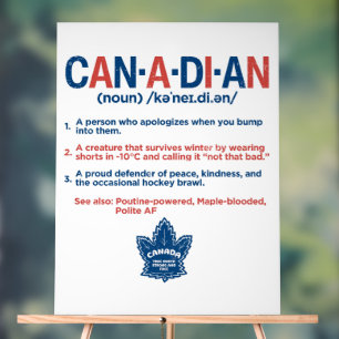 Canadian Definition  Acrylic Sign