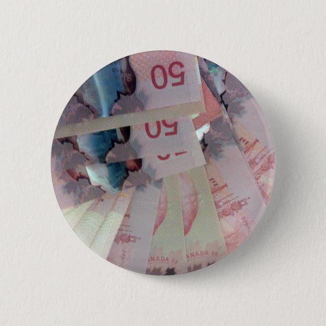 Canadian Dollars 6 Cm Round Badge (Front)