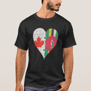 Canadian Dominican Flag Heart  1 T-Shirt