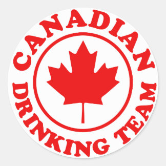Canadian Drinking Team Classic Round Sticker