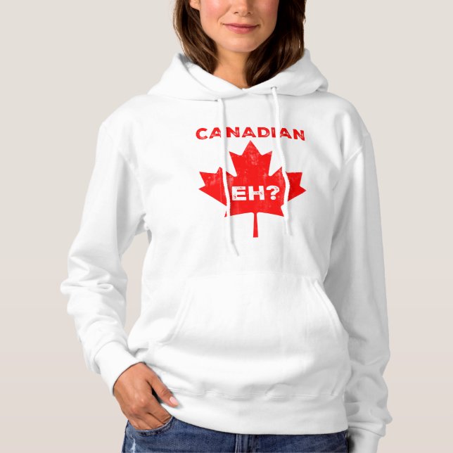 Canadian Eh? Maple Leaf Hoodie (Front)