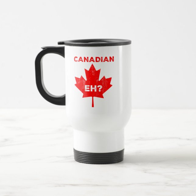 Canadian Eh? Maple Leaf Travel Mug (Left)
