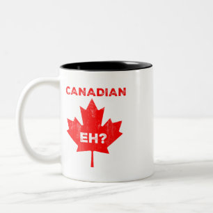 Canadian Eh? Maple Leaf Two-Tone Coffee Mug