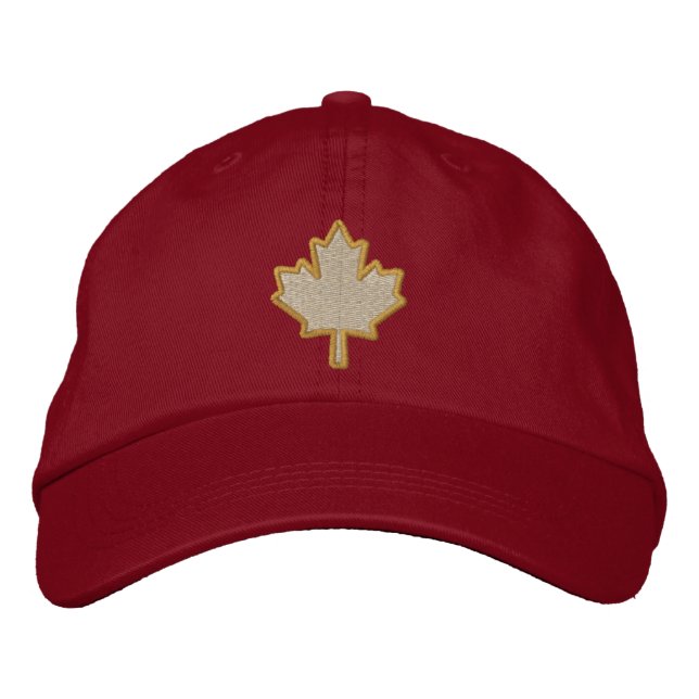 Canadian Embroidery Embroidered Maple Leaf Embroidered Hat (Front)