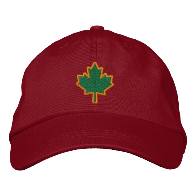 Canadian Embroidery Embroidered Maple Leaf Hat (Front)