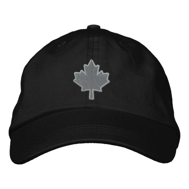 Canadian Embroidery Embroidered Maple Leaf Hat (Front)
