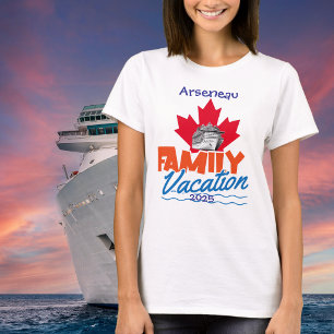 Canadian Family Cruise Vacation Personalise T-Shirt