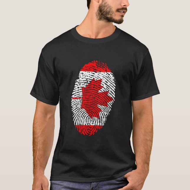 Canadian finger print t shirt  (Front)