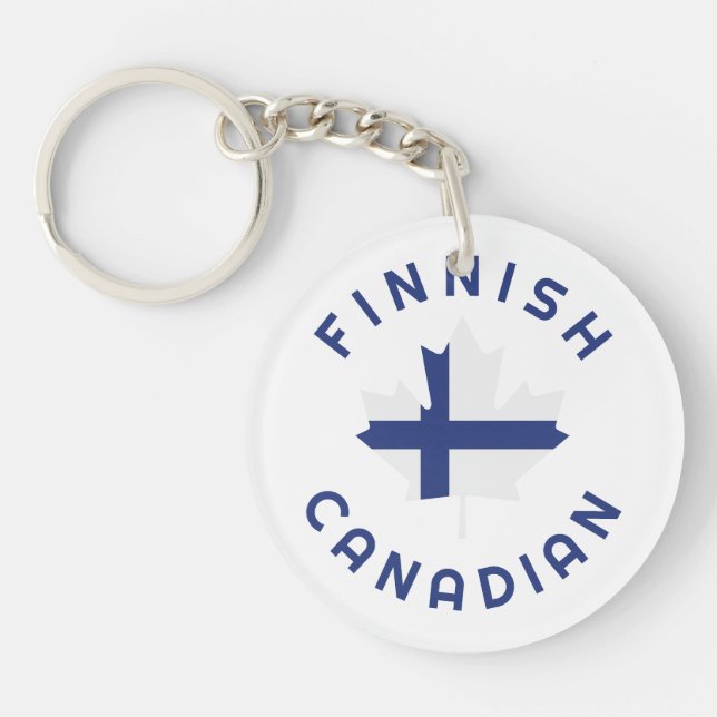 Canadian Finnish Roots  Key Ring (Front)