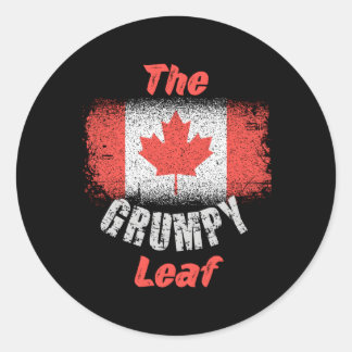 Canadian Flag 1St Of July Grumpy Maple Leaf Canada Classic Round Sticker