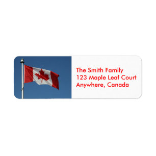 Canadian Flag Address Labels
