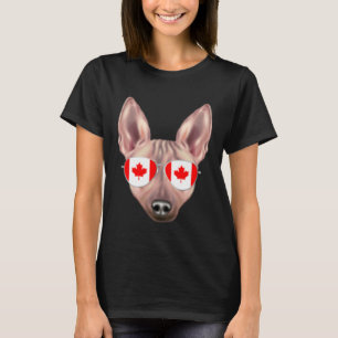 Canadian Flag American Hairless Terrier Dog Canada T-Shirt