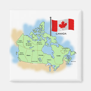Canadian Flag and Map Magnet
