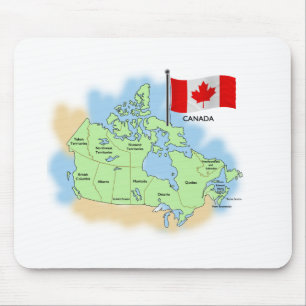 Canadian Flag and Map Mouse Mat