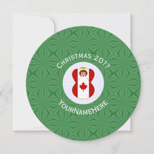 Canadian Flag Angel Christmas Personalised Invitation