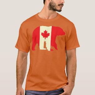 Canadian Flag Bear Canada Lover Canadian Roots T-Shirt