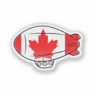 Canadian Flag Blimp Balloon In Blue Sky Custom