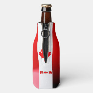 Canadian flag bottle cooler