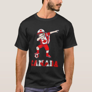 Canadian Flag Boy Maple Leaf Canadian Soccer Team T-Shirt
