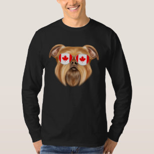 Canadian Flag Brussels Griffon Dog Canada Pocket T-Shirt