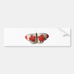 Canadian Flag Butterfly Design Bumper Sticker