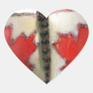 Canadian Flag Butterfly Design Heart Sticker