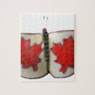 Canadian Flag Butterfly Design Jigsaw Puzzle