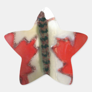 Canadian Flag Butterfly Design Star Sticker