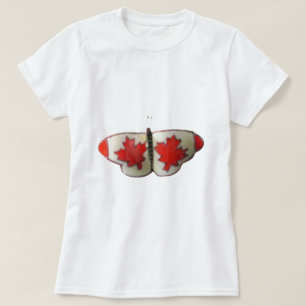 Canadian Flag Butterfly Design T-Shirt