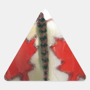 Canadian Flag Butterfly Design Triangle Sticker
