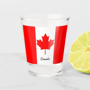 Canadian Flag & Canada country patriot /sports Shot Glass