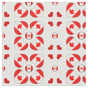 Canadian Flag & Canada Heart fashion Fabric