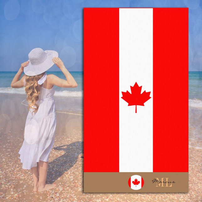 Canadian flag & Canada monogrammed / beach towel (Creator Uploaded)