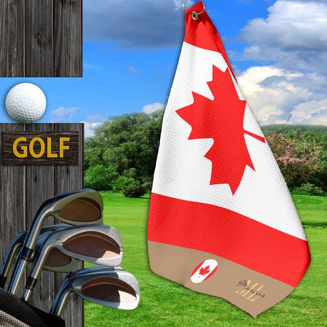Canadian flag & Canada monogrammed Golf Towel (Creator Uploaded)
