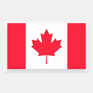 Canadian flag. CANADA. Rectangular Sticker