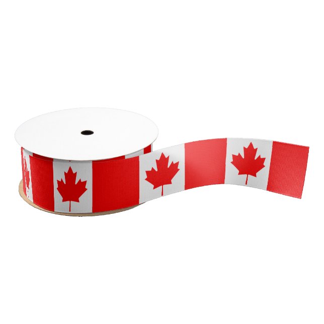 Canadian Flag & Canada travel, holiday /sport fans Grosgrain Ribbon (Spool)