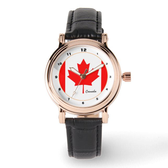Canadian Flag, Canada trendy fashion /design watch (Front)