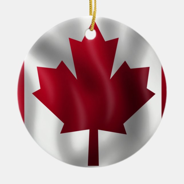 Canadian Flag Ceramic Tree Decoration (Front)