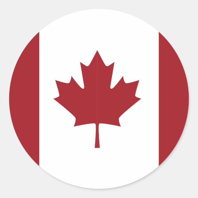 Canadian flag classic round sticker (Front)