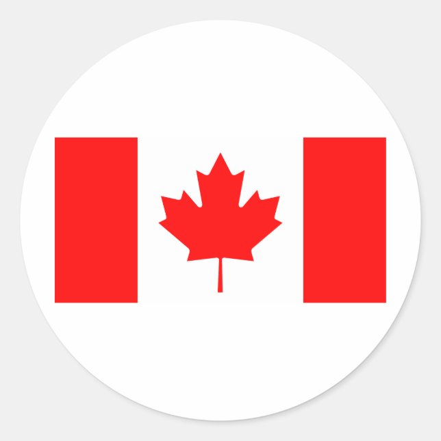Canadian Flag Classic Round Sticker (Front)