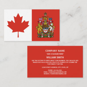 Canadian Flag & Coat of Arms, Flag of Canada Business Card