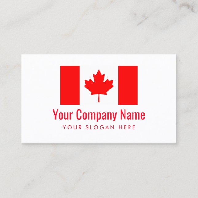 Canadian flag company logo business card template (Front)