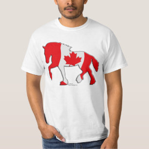 Canadian Flag Draught   Horse T-Shirt