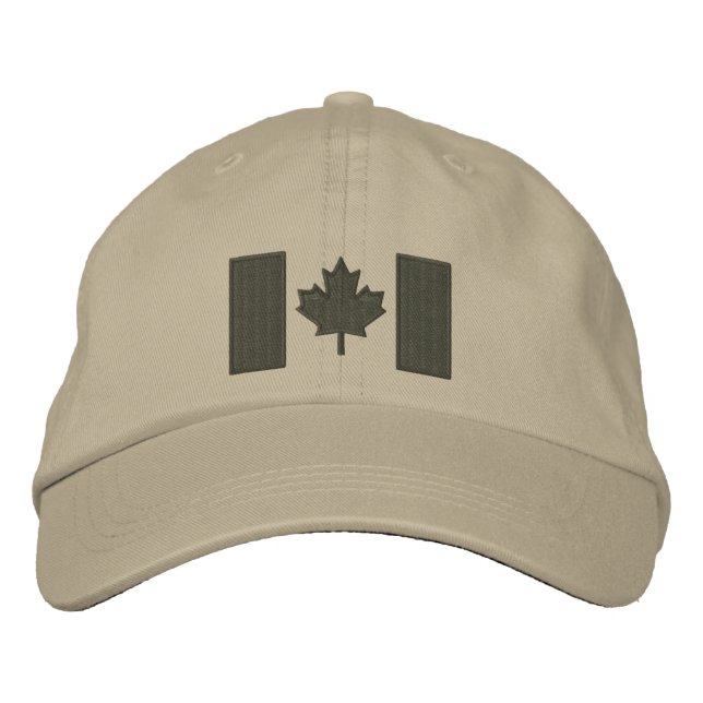 Canadian Flag Embroidery Embroidered Hat (Front)