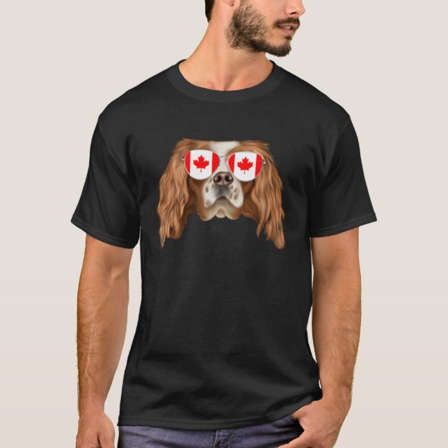 Canadian Flag English Toy Spaniel Dog Canada Pocke T-Shirt (Front)